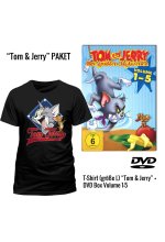Tom & Jerry - Ihre größten Jagdszenen Vol. 1-5 DVD + Tom & Jerry T-Shirt Schwarz (Grösse L) DVD-Cover